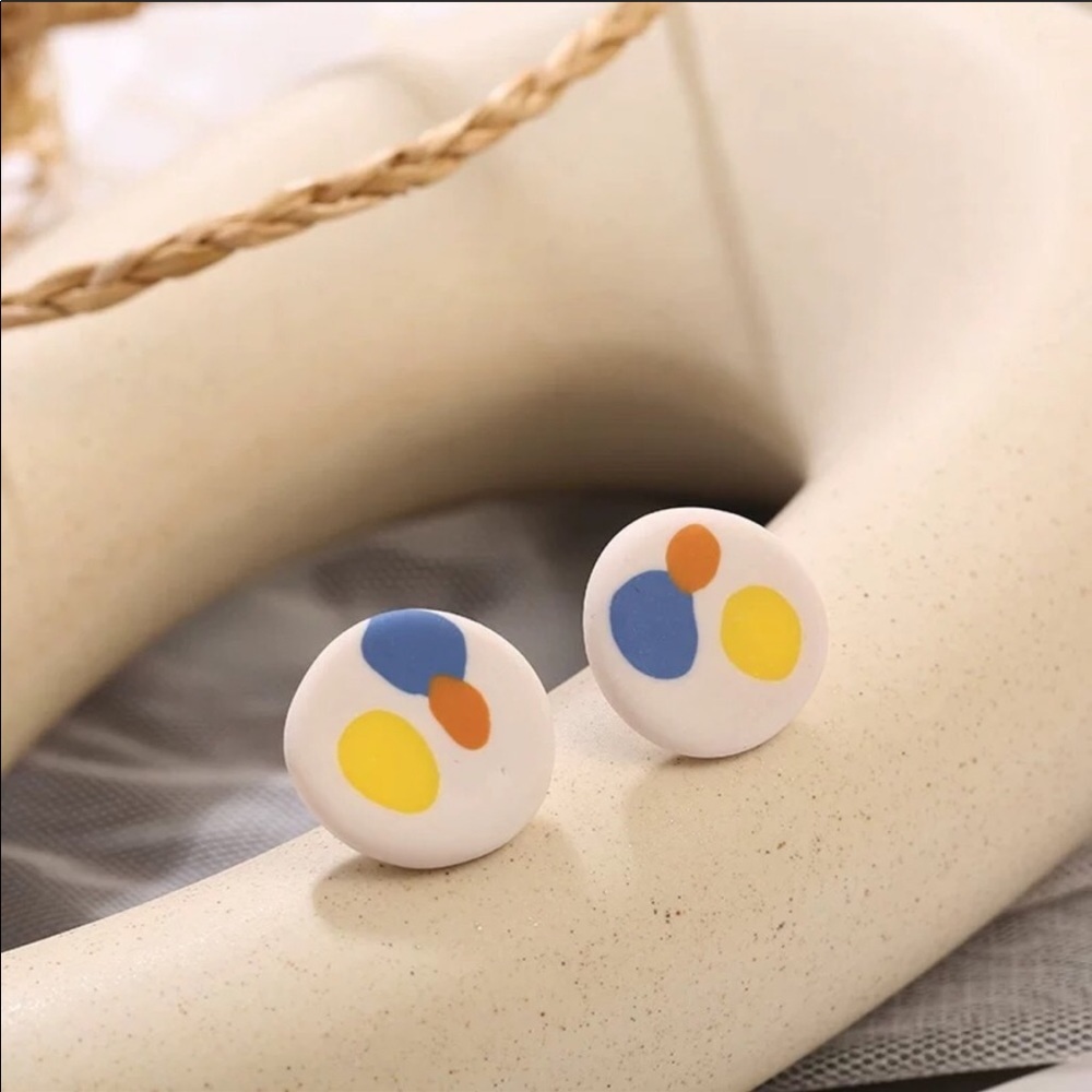 Color Blocks Clip On Earrings